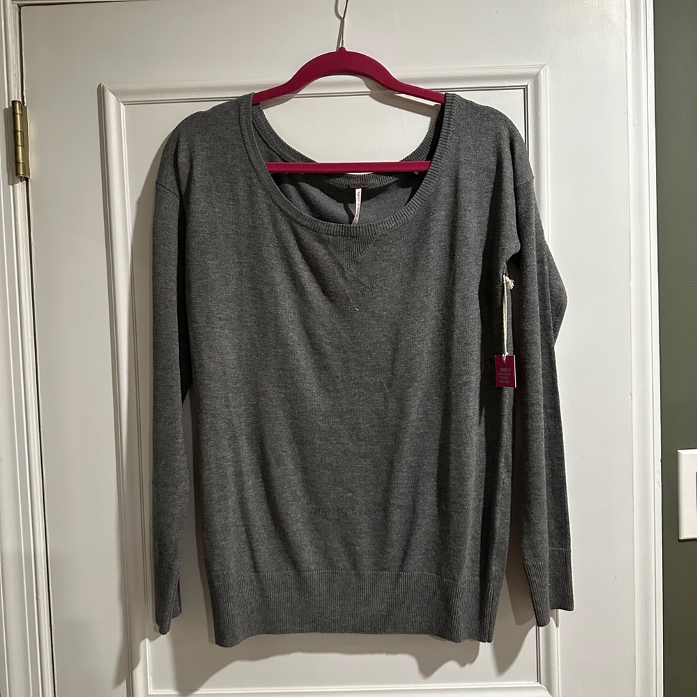 Grey boatneck sweater NWT